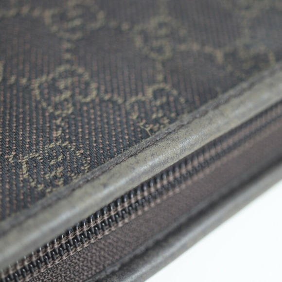 GUCCI Abbey Line Shoulder Bag 268642 GG Canvas Leather Dark Brown Messenger - Picture 8 of 9